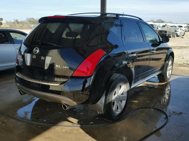 JN8AZ08WX7W666653 - 2007 NISSAN MURANO SL BLACK photo 4