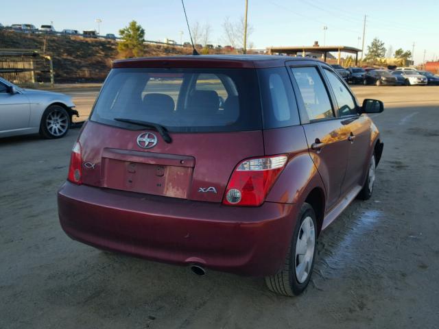 JTKKT604860134164 - 2006 TOYOTA SCION XA RED photo 4