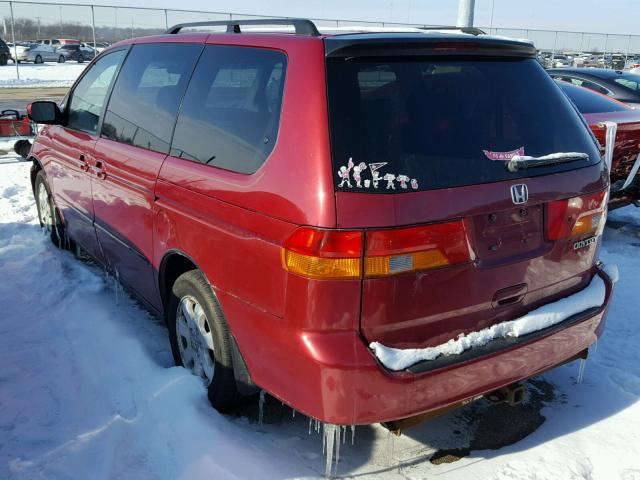 2HKRL18662H541556 - 2002 HONDA ODYSSEY EX RED photo 3