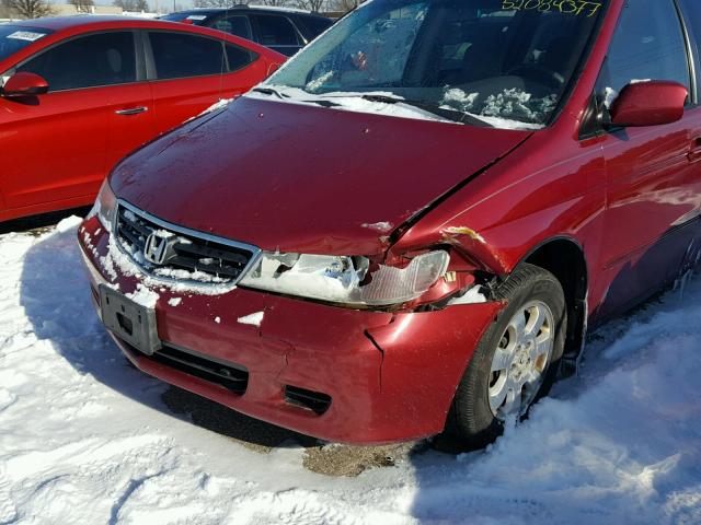 2HKRL18662H541556 - 2002 HONDA ODYSSEY EX RED photo 9