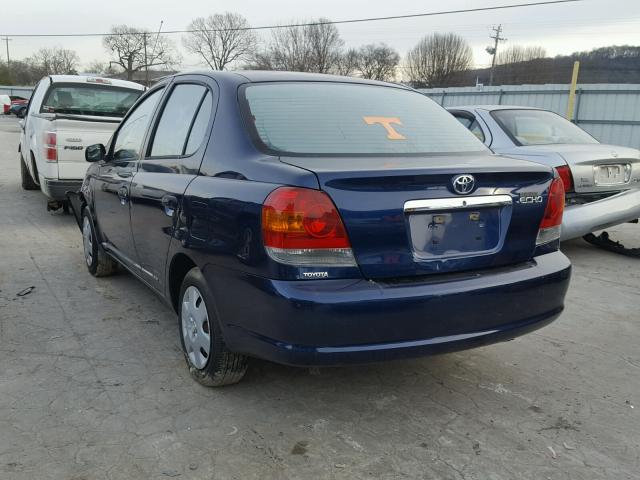 JTDBT123330300374 - 2003 TOYOTA ECHO BLUE photo 3