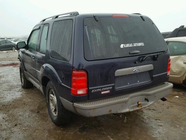 1FMCU70E12UB78206 - 2002 FORD EXPLORER S BLUE photo 3