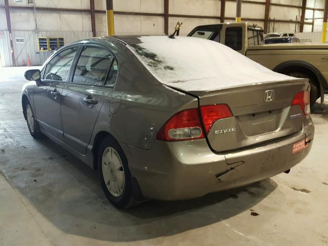 JHMFA36237S000606 - 2007 HONDA CIVIC HYBR GRAY photo 3