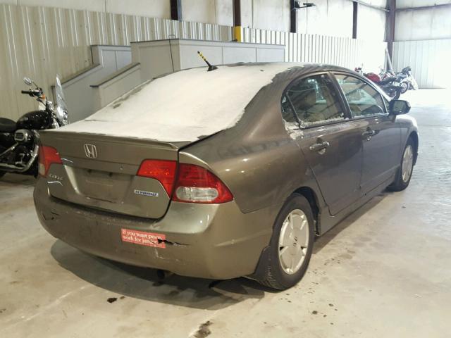 JHMFA36237S000606 - 2007 HONDA CIVIC HYBR GRAY photo 4