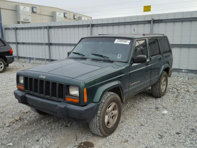 1J4FF68S9XL538930 - 1999 JEEP CHEROKEE S GREEN photo 2