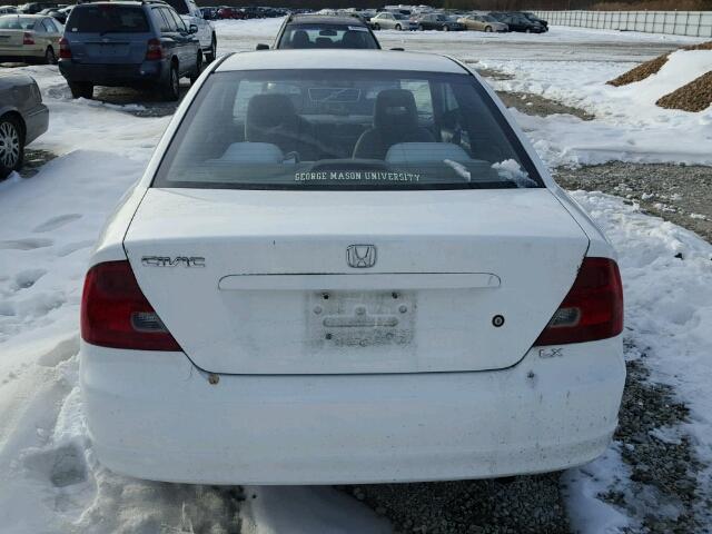 1HGEM225X2L097628 - 2002 HONDA CIVIC LX WHITE photo 9