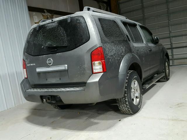 5N1AR18B38C642160 - 2008 NISSAN PATHFINDER GRAY photo 4