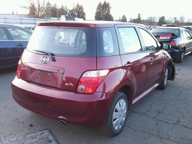 JTKKT624060137797 - 2006 TOYOTA SCION XA MAROON photo 4