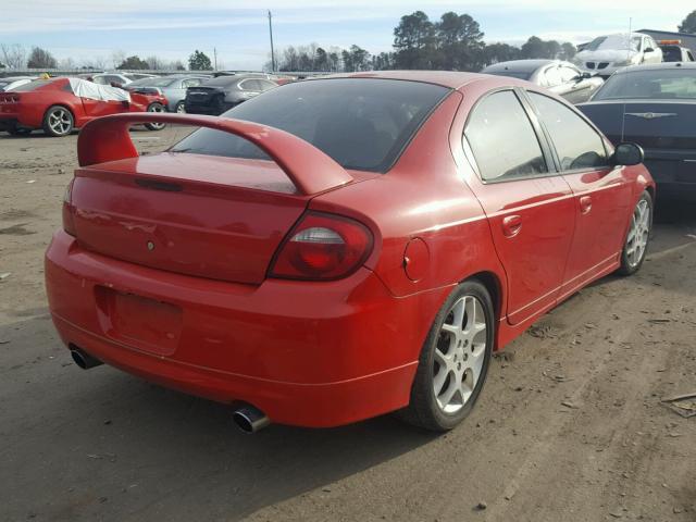 1B3ES66S24D531633 - 2004 DODGE NEON SRT-4 RED photo 4