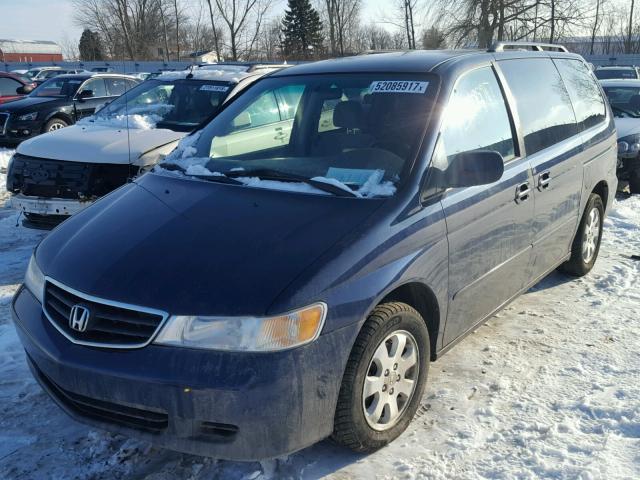 5FNRL18654B144728 - 2004 HONDA ODYSSEY EX BLUE photo 2