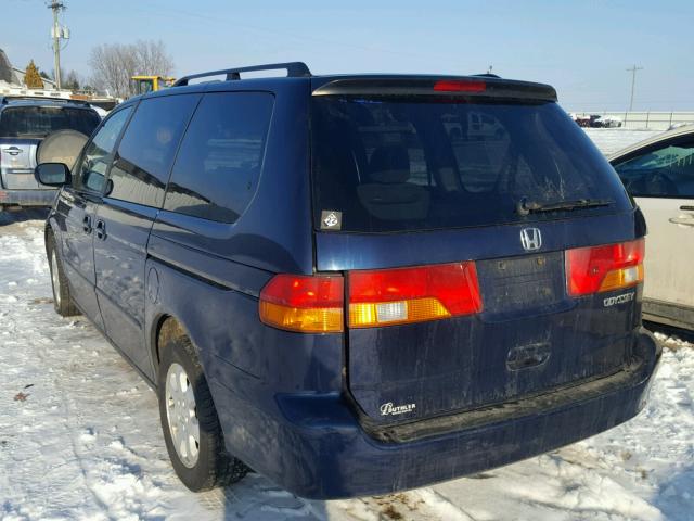 5FNRL18654B144728 - 2004 HONDA ODYSSEY EX BLUE photo 3