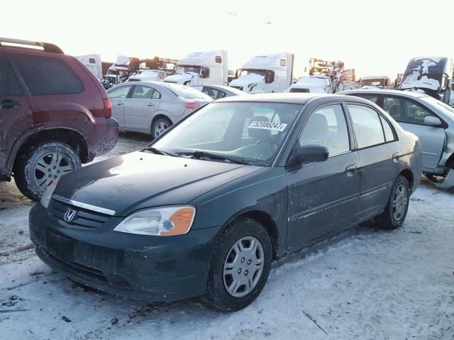 1HGES16592L065585 - 2002 HONDA CIVIC LX GREEN photo 2