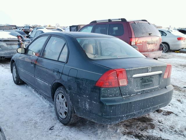 1HGES16592L065585 - 2002 HONDA CIVIC LX GREEN photo 3