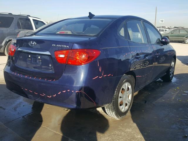 KMHDU4AD6AU998482 - 2010 HYUNDAI ELANTRA BL BLUE photo 4