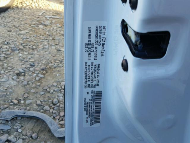 ZFBERFBTXG6B92160 - 2016 RAM PROMASTER WHITE photo 10