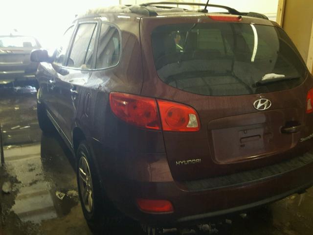 5NMSG13D49H282326 - 2009 HYUNDAI SANTA FE G MAROON photo 3