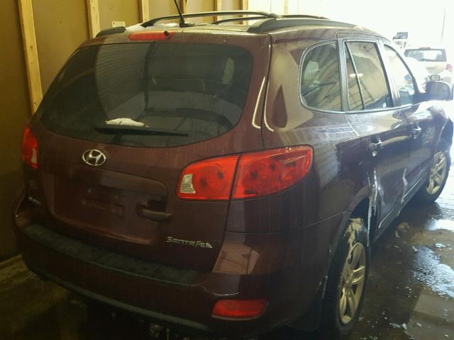 5NMSG13D49H282326 - 2009 HYUNDAI SANTA FE G MAROON photo 4