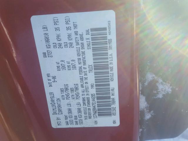 1D7HW28N47S144295 - 2007 DODGE DAKOTA QUA RED photo 10