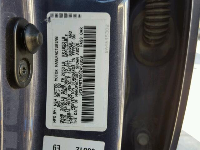 5Y2SP67809Z451859 - 2009 PONTIAC VIBE BLUE photo 10