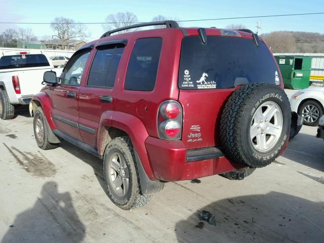 1J4GL48K27W590867 - 2007 JEEP LIBERTY SP RED photo 3