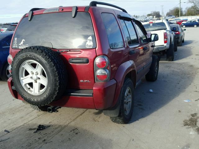 1J4GL48K27W590867 - 2007 JEEP LIBERTY SP RED photo 4