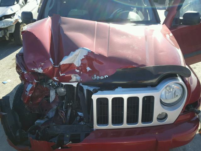 1J4GL48K27W590867 - 2007 JEEP LIBERTY SP RED photo 7