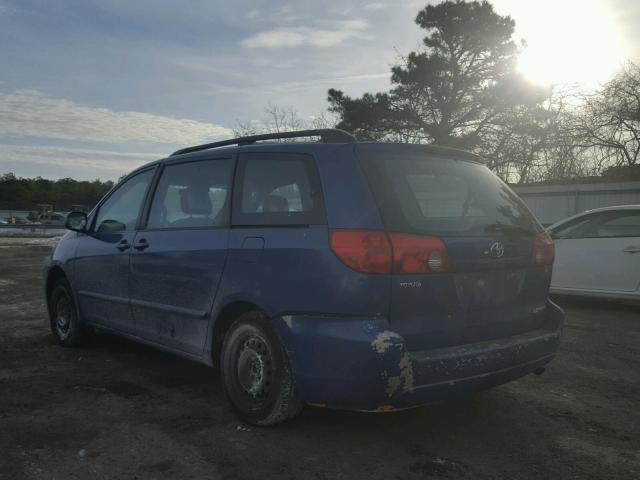 5TDZK23CX8S123106 - 2008 TOYOTA SIENNA CE BLUE photo 3