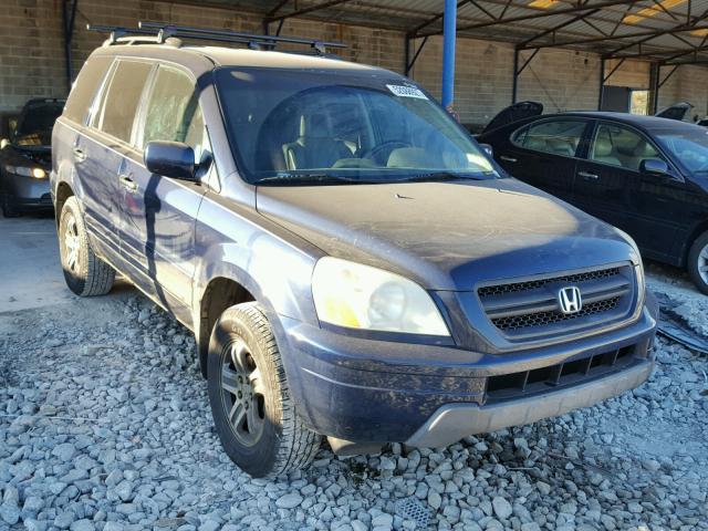 2HKYF18584H547193 - 2004 HONDA PILOT EXL BLUE photo 1