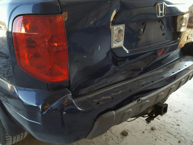 2HKYF18584H547193 - 2004 HONDA PILOT EXL BLUE photo 9