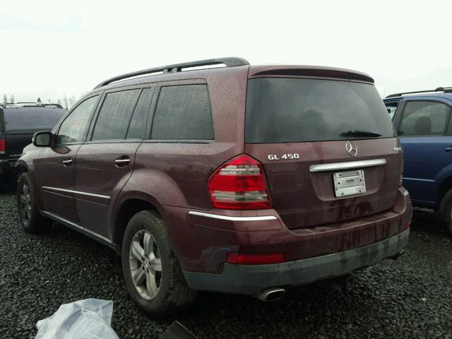 4JGBF71E07A121007 - 2007 MERCEDES-BENZ GL 450 4MA MAROON photo 3