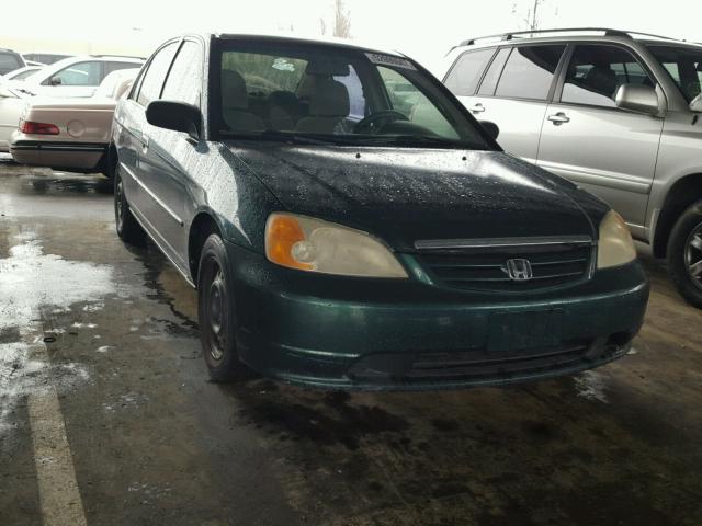 2HGES16562H556130 - 2002 HONDA CIVIC LX GREEN photo 1