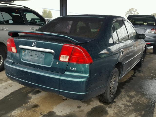 2HGES16562H556130 - 2002 HONDA CIVIC LX GREEN photo 4