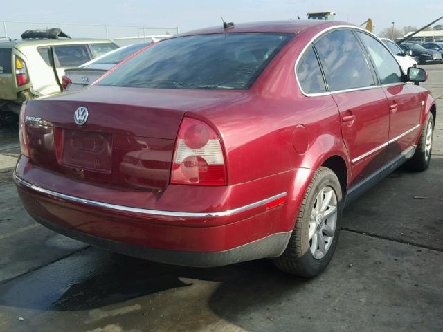 WVWPD63B94P094072 - 2004 VOLKSWAGEN PASSAT GLS BURGUNDY photo 4