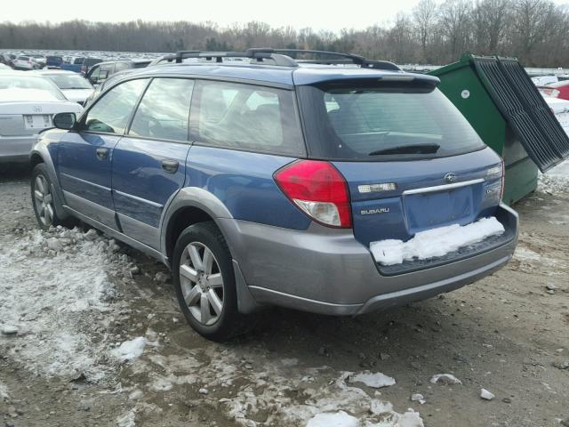 4S4BP61C687338288 - 2008 SUBARU OUTBACK 2. BLUE photo 3