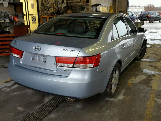 5NPEU46F46H080170 - 2006 HYUNDAI SONATA GLS BLUE photo 4