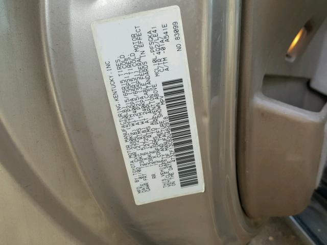 4T3ZF13C62U462918 - 2002 TOYOTA SIENNA LE BEIGE photo 10