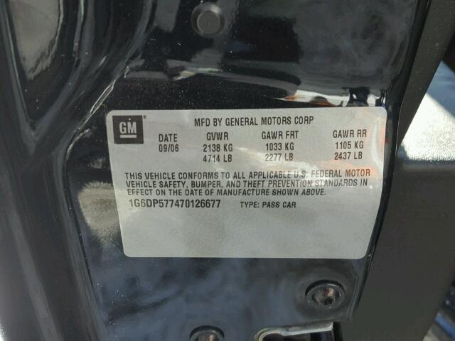 1G6DP577470126677 - 2007 CADILLAC CTS HI FEA BLACK photo 10