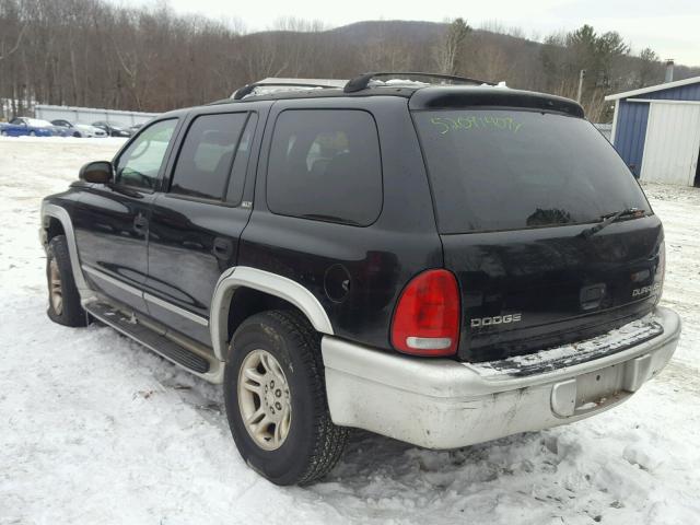 1B4HS58N42F105017 - 2002 DODGE DURANGO SL BLACK photo 3