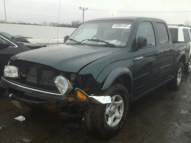 5TEHN72N01Z793811 - 2001 TOYOTA TACOMA DOU GREEN photo 2