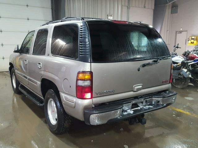 1GKEK13Z32J232786 - 2002 GMC YUKON TAN photo 3