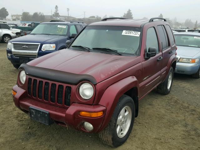 1J4GL58K92W136288 - 2002 JEEP LIBERTY LI BURGUNDY photo 2