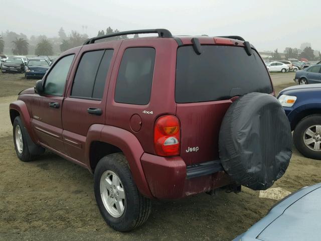 1J4GL58K92W136288 - 2002 JEEP LIBERTY LI BURGUNDY photo 3