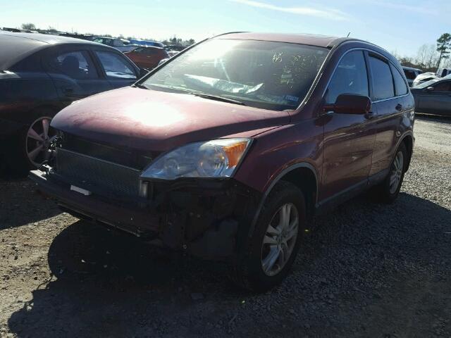 JHLRE3H76AC007078 - 2010 HONDA CR-V EXL MAROON photo 2