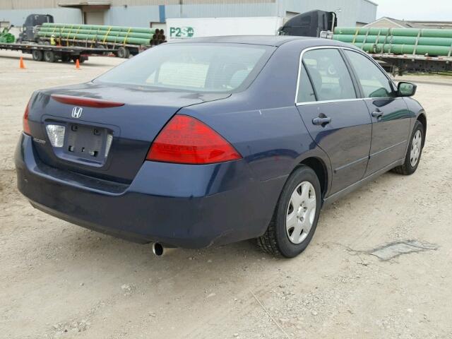 3HGCM56477G701179 - 2007 HONDA ACCORD LX BLUE photo 4