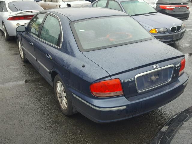 KMHWF35H72A641910 - 2002 HYUNDAI SONATA GLS BLUE photo 3