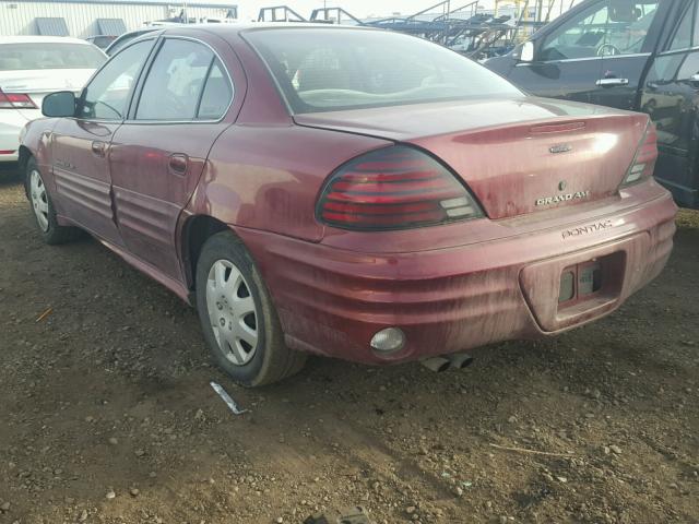 1G2NE52T41M562879 - 2001 PONTIAC GRAND AM S BURGUNDY photo 3