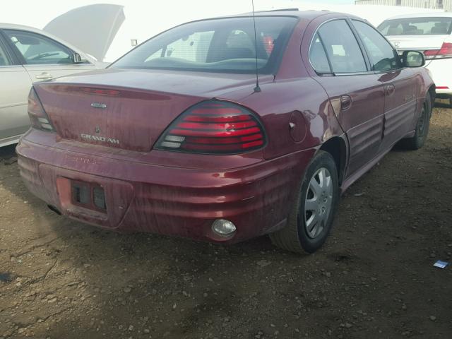 1G2NE52T41M562879 - 2001 PONTIAC GRAND AM S BURGUNDY photo 4