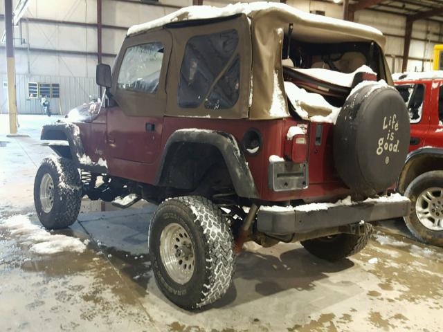 1J4FY29P8XP457374 - 1999 JEEP WRANGLER / MAROON photo 3