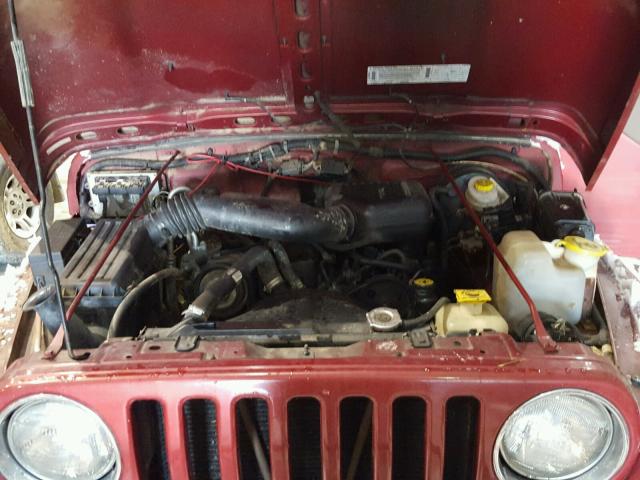 1J4FY29P8XP457374 - 1999 JEEP WRANGLER / MAROON photo 7