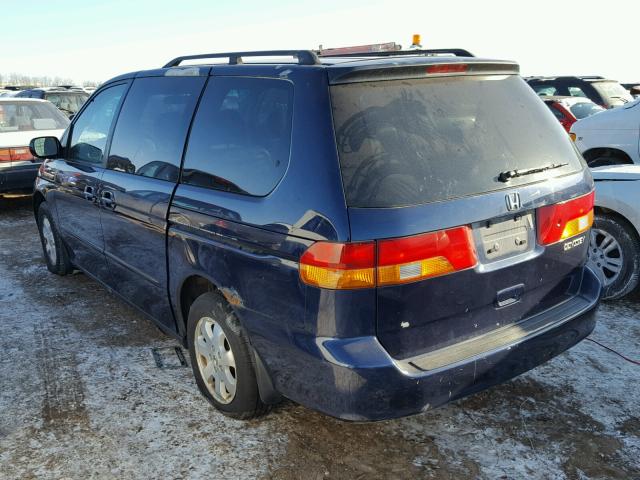 5FNRL18004B037730 - 2004 HONDA ODYSSEY EX BLUE photo 3